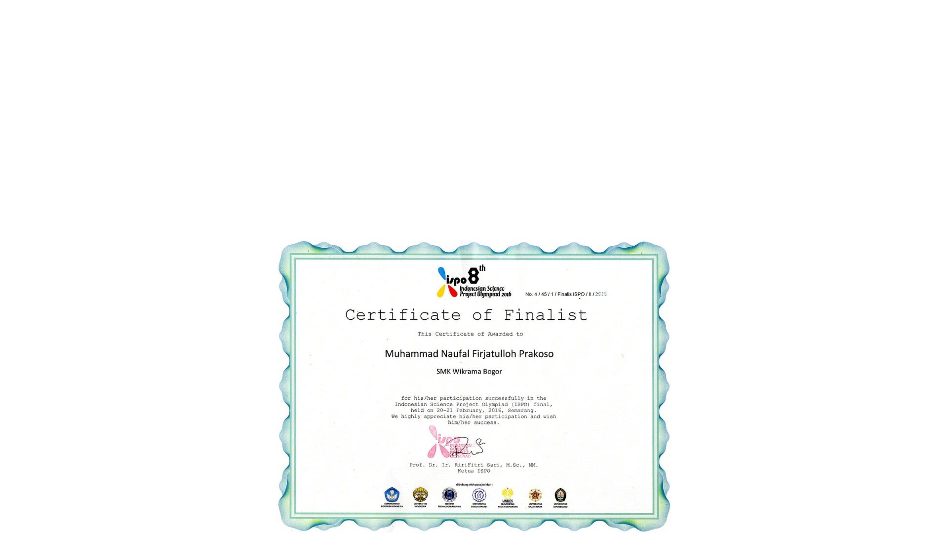 Indonesia Science Project Olympiad 8